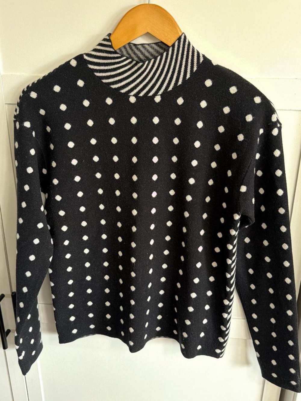 Anthropologie Dots and Stripes Turtleneck Sweater